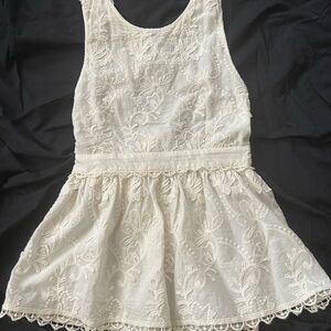 NWT Anthropologie Ivory Lace Backless Dress